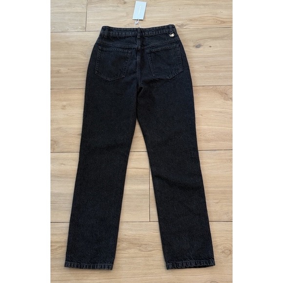 Antonio Melani Womens High Waisted Straight Leg Jeans Washed Black Denim NWT - Picture 4 of 7